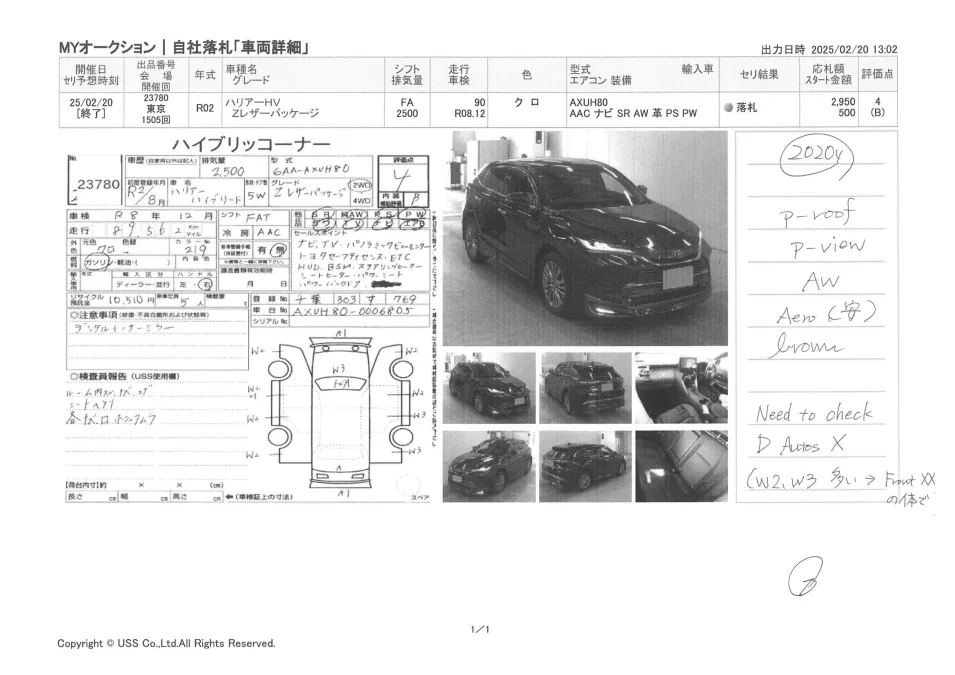 TOYOTA HARRIER, HYBRID, AXUH80, Z LEATHER PACKAGE, YEAR 2020, BLACK COLOR,